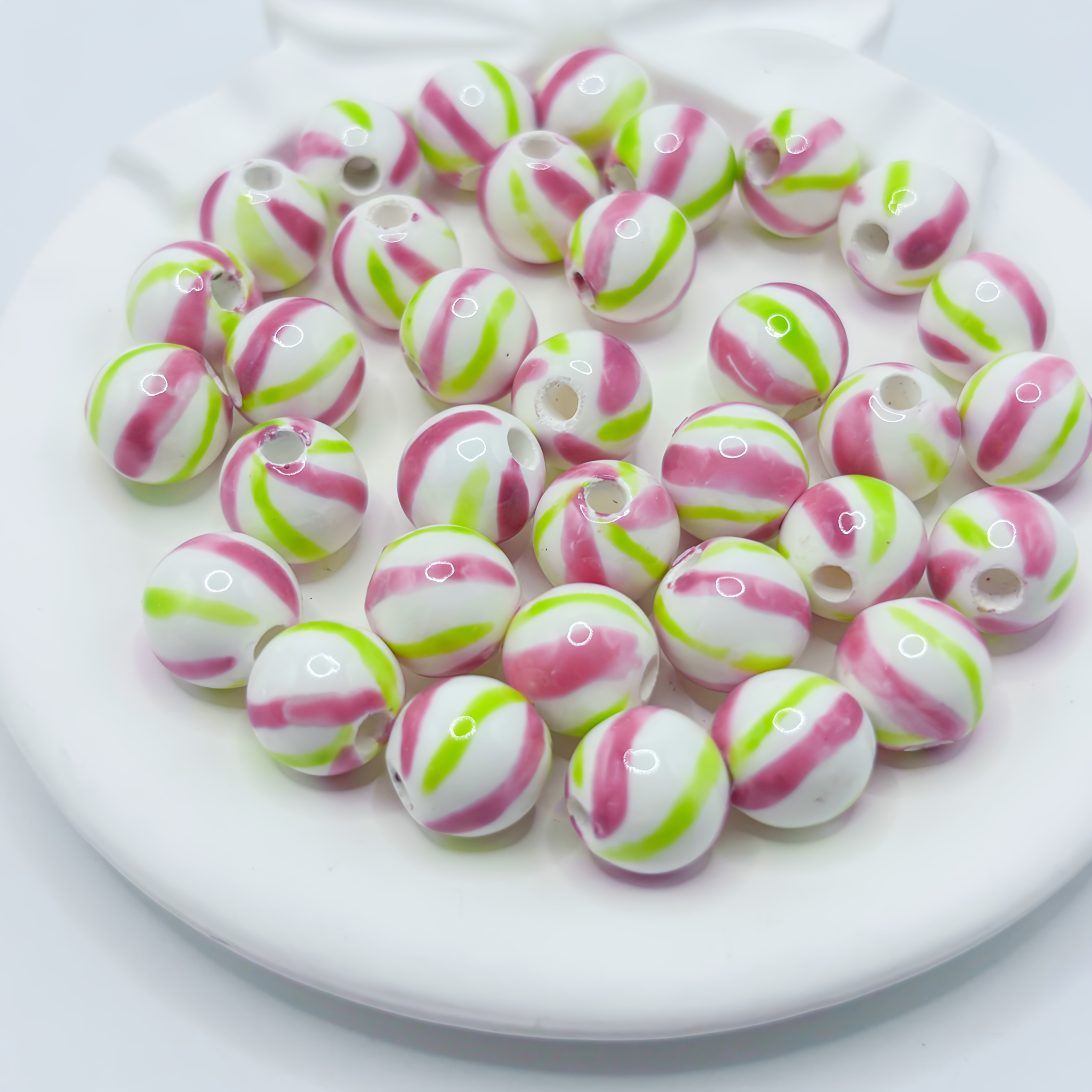 Pink Ceramic Decorative Beads for DIY